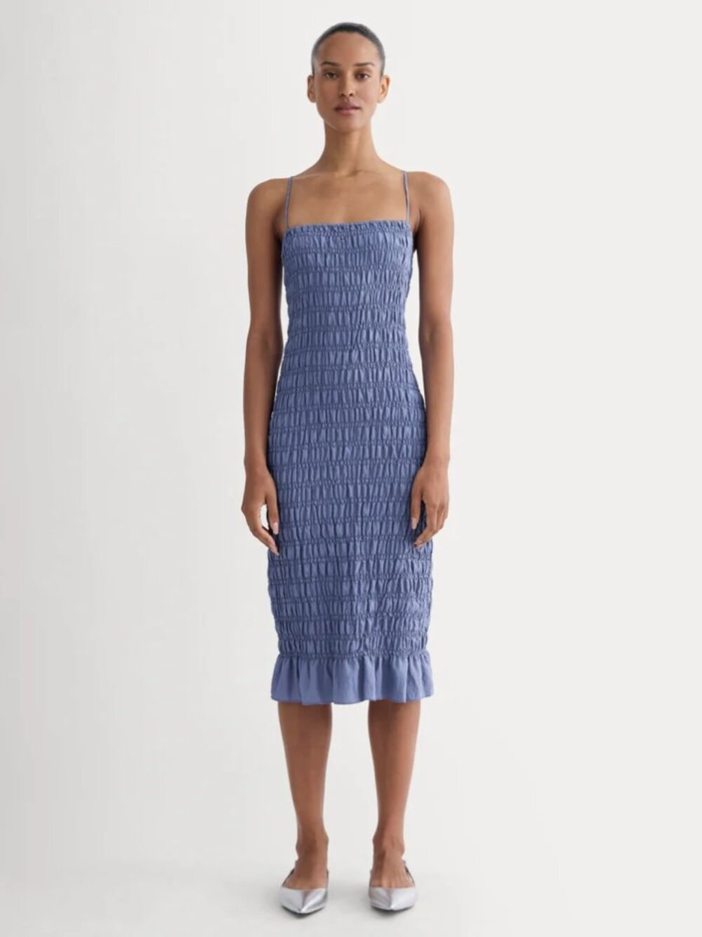 Everlane Smocked Column Dress NWT